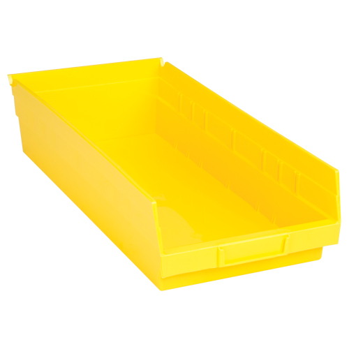 Shelf Bins, 8-3/8" W x 4" H x 17-7/8" D, Yellow, 40 lbs. Capacity Equipment World