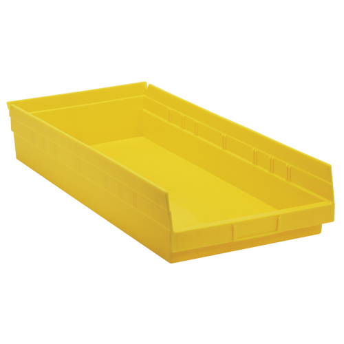 Shelf Bins, 11-1/8" W x 4" H x 23-5/8" D, Yellow, 50 lbs. Capacity Equipment World