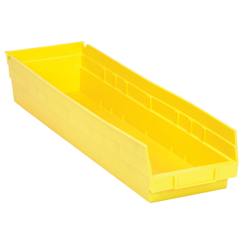 Shelf Bins, 6-5/8" W x 4" H x 23-5/8" D, Yellow, 50 lbs. Capacity Equipment World