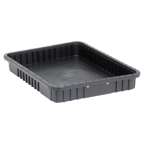 Conductive Dividable Grid Containers, Polypropylene, 17-1/2" W x 22-1/2" D x 3" H, Black Equipment World