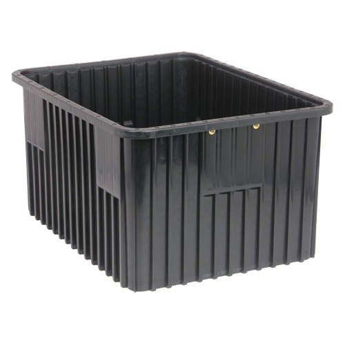 Conductive Dividable Grid Containers, Polypropylene, 17-1/2" W x 22-1/2" D x 8" H, Black Equipment World