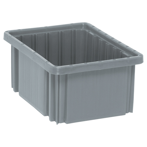 Divider Box&reg; Containers, Plastic, 10.9" W x 8.3" D x 5" H, Grey Equipment World
