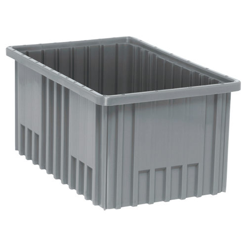 Divider Box&reg; Containers, Plastic, 16.5" W x 10.9" D x 8" H, Grey Equipment World