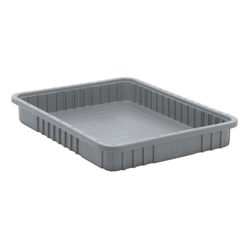 Divider Box&reg; Containers, Plastic, 22.5" W x 17.5" D x 3" H, Grey Equipment World