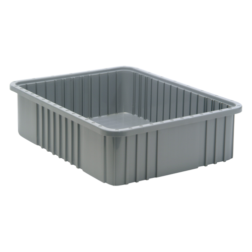 Divider Box&reg; Containers, Plastic, 22.5" W x 17.5" D x 6" H, Grey Equipment World