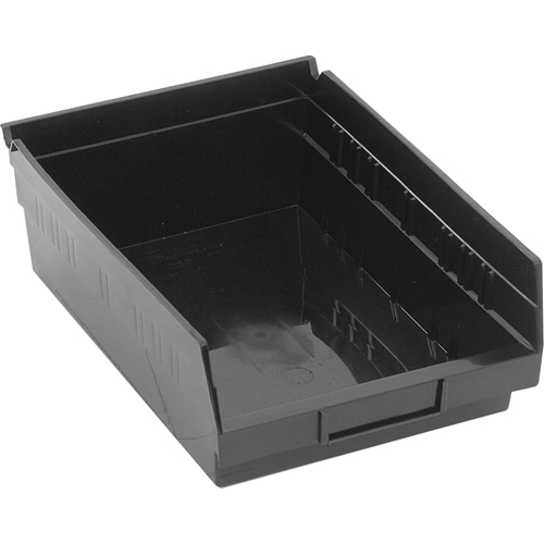 Shelf Bins, 8-3/8" W x 4" H x 11-5/8" D, Black, 30 lbs. Capacity Equipment World