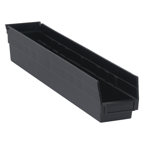 Economy Shelf Bin, 4-1/8" W x 4" H x 23-5/8" D, Black Equipment World