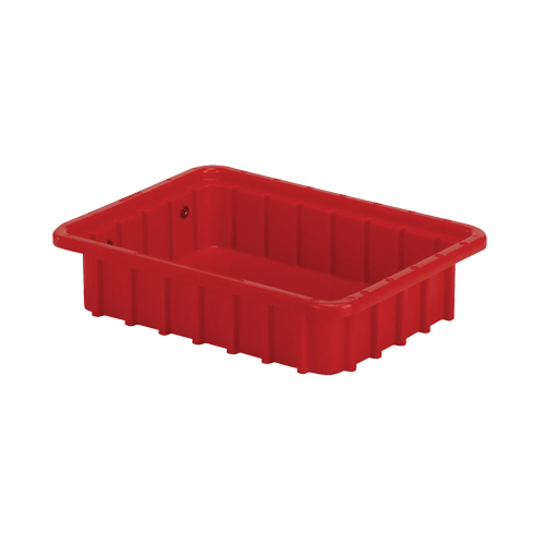 Divider Box&reg; Containers, Polyethylene, 10.8" W x 8.3" D x 2.5" H, Red Equipment World