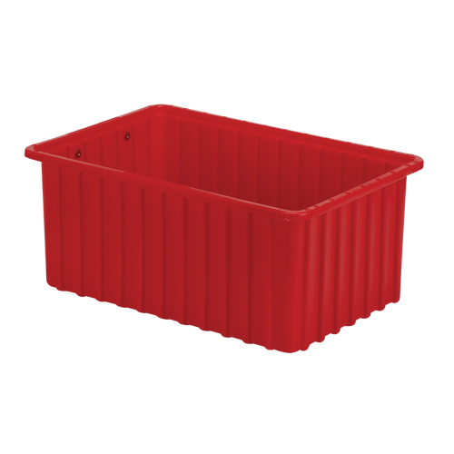 Divider Box&reg; Containers, Polyethylene, 16.5" W x 10.9" D x 7" H, Red Equipment World