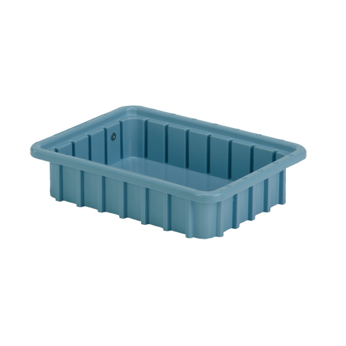 Divider Box&reg; Containers, Polyethylene, 10.8" W x 8.3" D x 2.5" H, Light Blue Equipment World