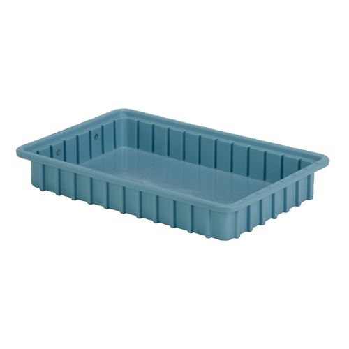 Divider Box&reg; Containers, Polyethylene, 16.5" W x 10.9" D x 2.5" H, Light Blue Equipment World