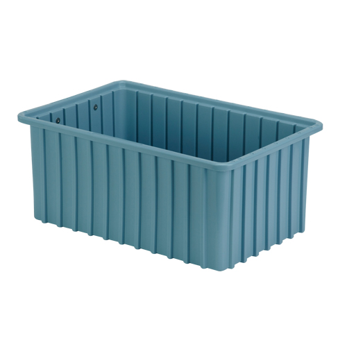 Divider Box&reg; Containers, Polyethylene, 16.5" W x 10.9" D x 7" H, Light Blue Equipment World
