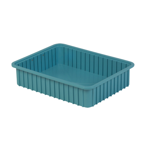 Divider Box&reg; Containers, Polyethylene, 22.4" W x 17.4" D x 5" H, Light Blue Equipment World