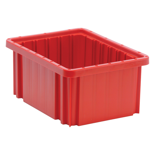 Divider Box&reg; Containers, Plastic, 10.9" W x 8.3" D x 5" H, Red Equipment World