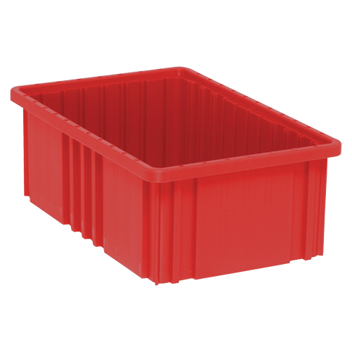 Divider Box&reg; Containers, Plastic, 16.5" W x 10.9" D x 6" H, Red Equipment World