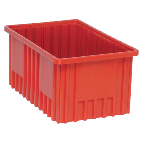 Divider Box&reg; Containers, Plastic, 16.5" W x 10.9" D x 8" H, Red Equipment World