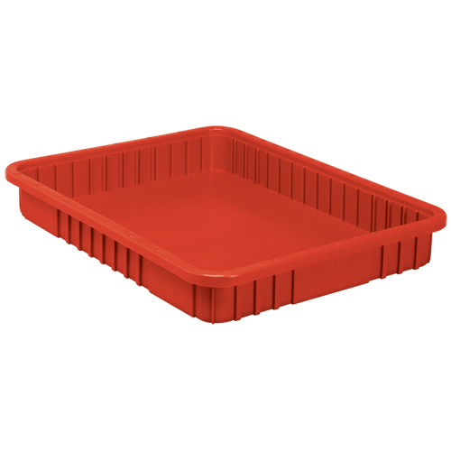 Divider Box&reg; Containers, Plastic, 22.5" W x 17.5" D x 3" H, Red Equipment World