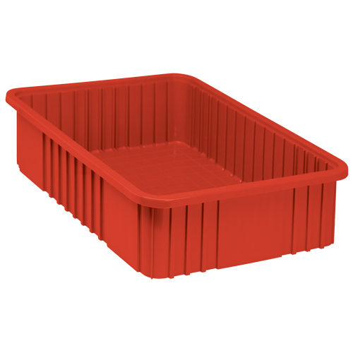 Divider Box&reg; Containers, Plastic, 22.5" W x 17.5" D x 6" H, Red Equipment World