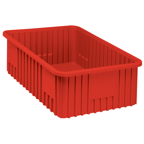Divider Box&reg; Containers, Plastic, 22.5" W x 17.5" D x 8" H, Red Equipment World