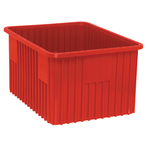 Divider Box&reg; Containers, Plastic, 22.5" W x 17.5" D x 12" H, Red Equipment World