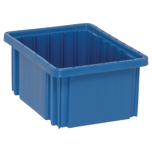 Divider Box&reg; Containers, Plastic, 10.9" W x 8.3" D x 5" H, Blue Equipment World