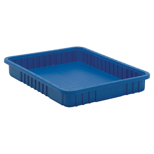 Divider Box&reg; Containers, Plastic, 22.5" W x 17.5" D x 3" H, Blue Equipment World