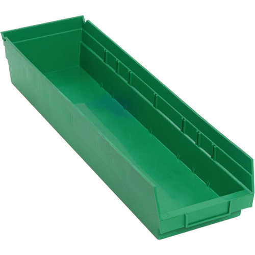 Shelf Bins, 6-5/8" W x 4" H x 23-5/8" D, Green, 50 lbs. Capacity Equipment World