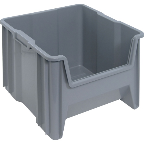 Giant Stacking Containers, 16.5" W x 17.5" D x 12.5" H, Grey Equipment World