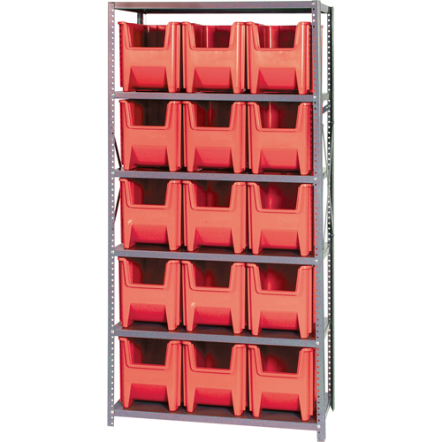Shelving Unit, Steel, Boltless, 800 lbs. Capacity, 36" W x 75" H x 18" D Equipment World