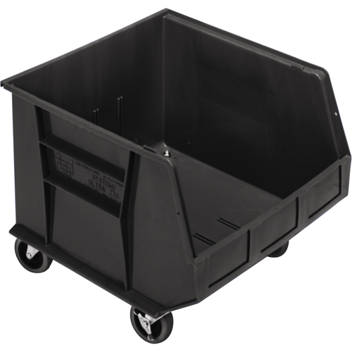 Mobile Bin, 14" H x 16-1/2" W x 18" D, 75 lbs. Capacity, Black Equipment World