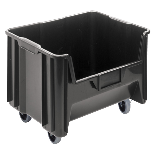 Mobile Giant Stack Container, 12-7/16" H x 19-7/8" W x 15-1/4" D, 250 lbs. Capacity, Black Equipment World