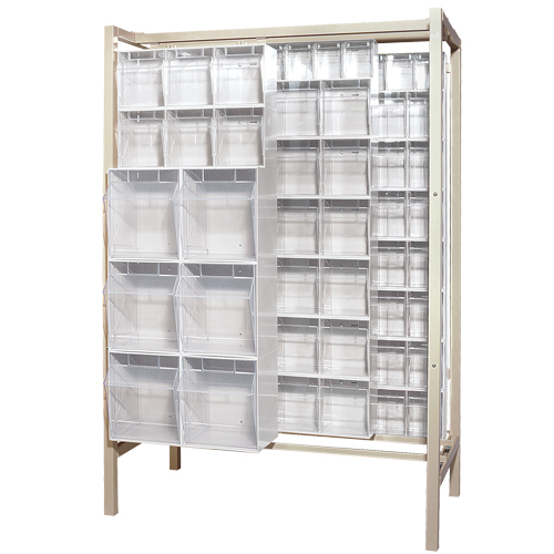 Free-Standing Tip-Out Bins Slider System, 51-1/4" W x 26" D x 77" H, 101 Drawers Equipment World