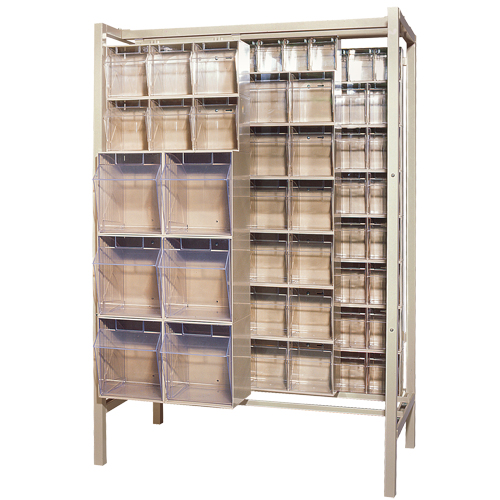 Free-Standing Tip-Out Bins Slider System, 51-1/4" W x 26" D x 77" H, 101 Drawers Equipment World