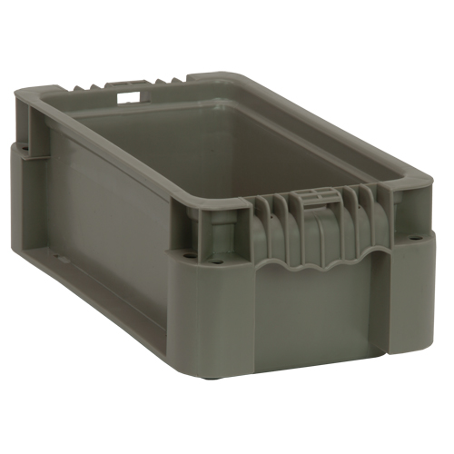Collapsible Stacking Container, 7" W x 12" D x 5" H, Grey Equipment World