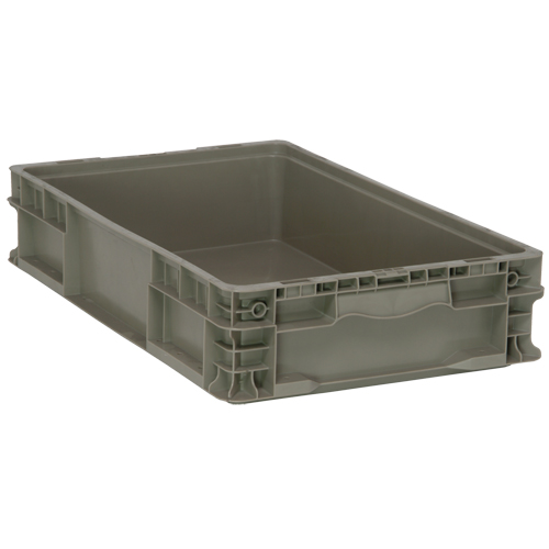 Collapsible Stacking Container, 15" W x 24" D x 5" H, Grey Equipment World