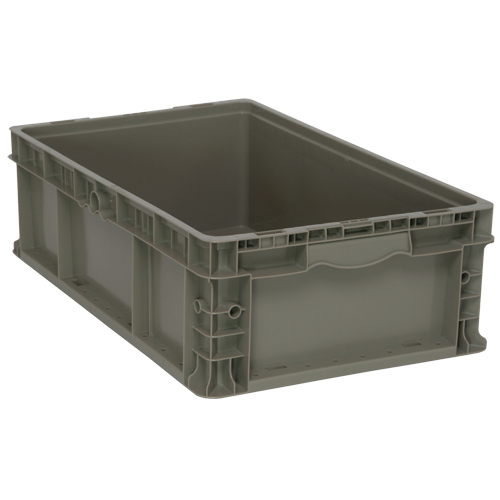 Collapsible Stacking Container, 15" W x 24" D x 7.5" H, Grey Equipment World