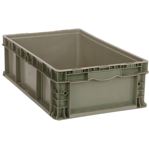 Stacking Container, 15" W x 15" D x 9.5" H, Grey Equipment World