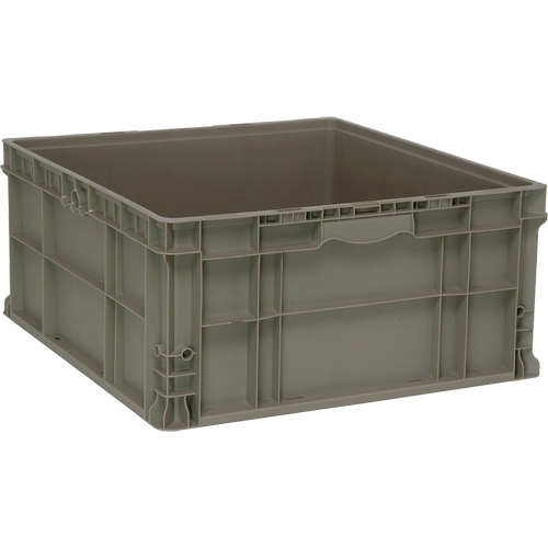 Stacking Container, 22.5" W x 22.5" D x 11" H, Grey Equipment World