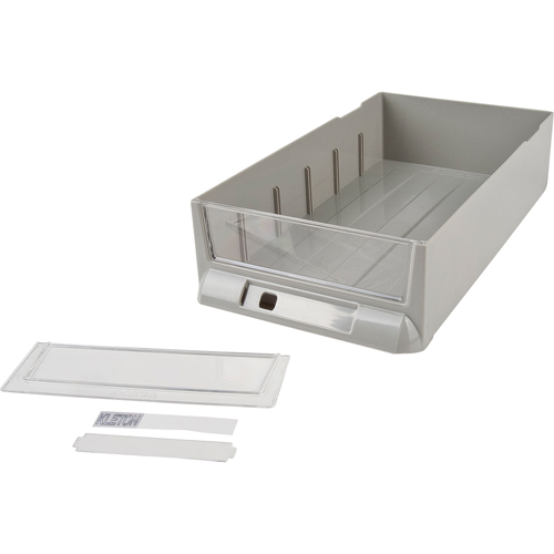 Replacement Drawer for KPC-100 Parts Cabinets, Plastic, 6-3/8" W x 11-3/10" D x 2-11/16" H, Grey Equipment World