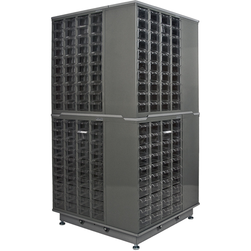 KPC-600 Parts Cabinet, Galvanized Steel, 40 Drawers, 18-3/10" x 8-7/10" x 25-3/10", Grey Equipment World