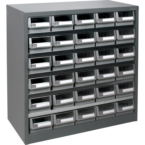 KPC-HD Heavy-Duty Parts Cabinet, Galvanized Steel, 30 Drawers, 34-3/5" x 15-7/10" x 34-3/5", Grey Equipment World