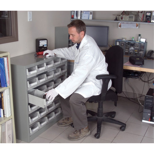 KPC-HD Heavy-Duty Parts Cabinet, Galvanized Steel, 30 Drawers, 34-3/5" x 15-7/10" x 34-3/5", Grey Equipment World