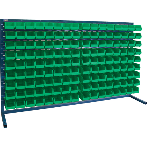 Louvered Rack with Bins, 144 Bins, 72" W x 15" D x 40" H Equipment World