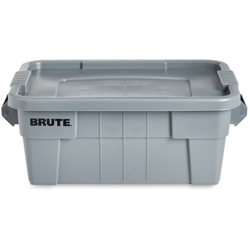 Brute Storage Tote with Lid, 27.88” D x 16.5” W x 10.7" H, 112 llbs. Capacity, Grey Equipment World