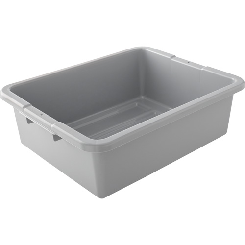 Undivided Bus/Utility Box, 7" H x 21.5" D x 17" L, Plastic, Grey Equipment World