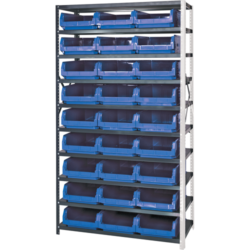 Shelving Unit with Stacking Bins, Steel, Magnum Bin, 650 lbs. Capacity, 42" W x 76" H Equipment World