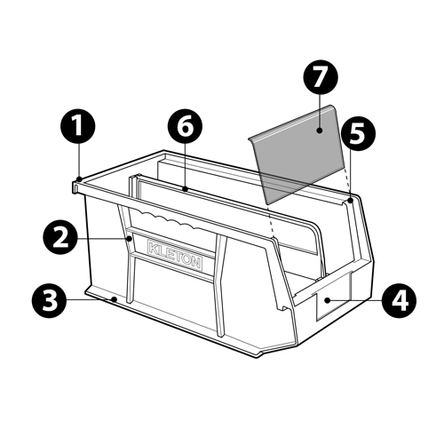 Stack & Hang Bin, 16-1/2" W x 7" H x 14-3/4" D, Blue Equipment World
