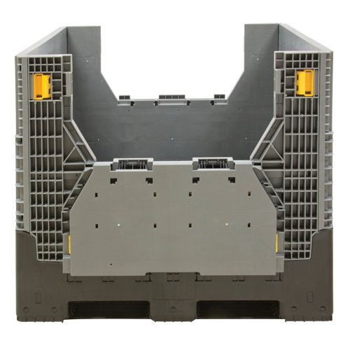 Collapsible Bulk Container, 47.2" L x 39.4" W x 39.4" H, Grey Equipment World