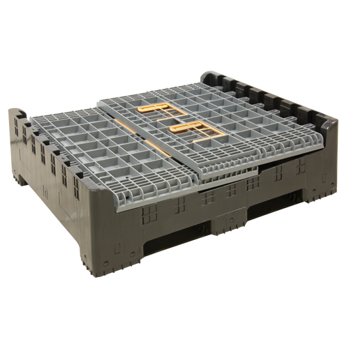 Collapsible Bulk Container, 47.2" L x 39.4" W x 39.4" H, Grey Equipment World