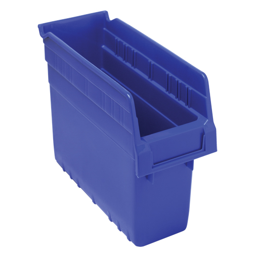 Store-Max Shelf Bins, 4-3/8" W x 8" H x 11-5/8" D, Blue, 44 lbs. Capacity Equipment World